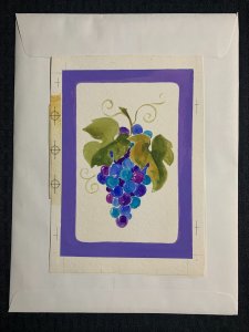 HAPPY BIRTHDAY Colorful Grapes on the Vine 6x9 Greeting Card Art #B668