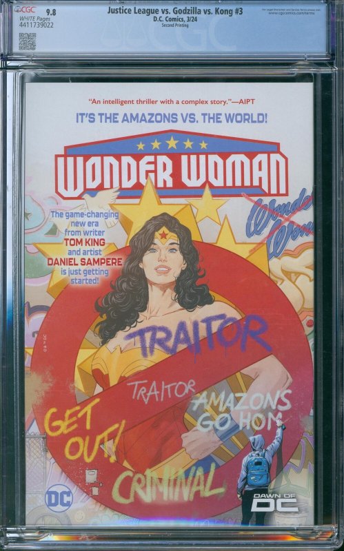 Justice League vs. Godzilla vs. Kong #3 Second Printing CGC 9.8