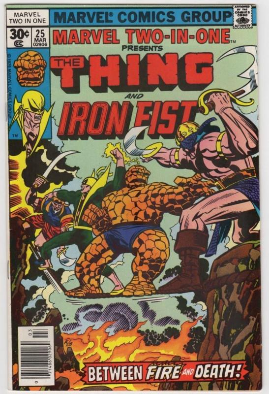 MARVEL TWO-IN-ONE #25, VF/NM, The Thing, Iron Fist, 1974 1977  more in store