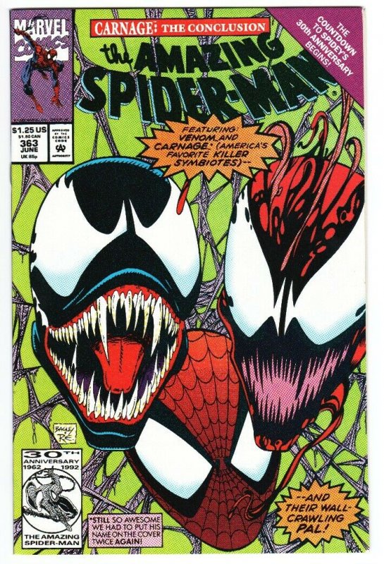 AMAZING SPIDER-MAN #363-Venom and Carnage cover Marvel - NM-