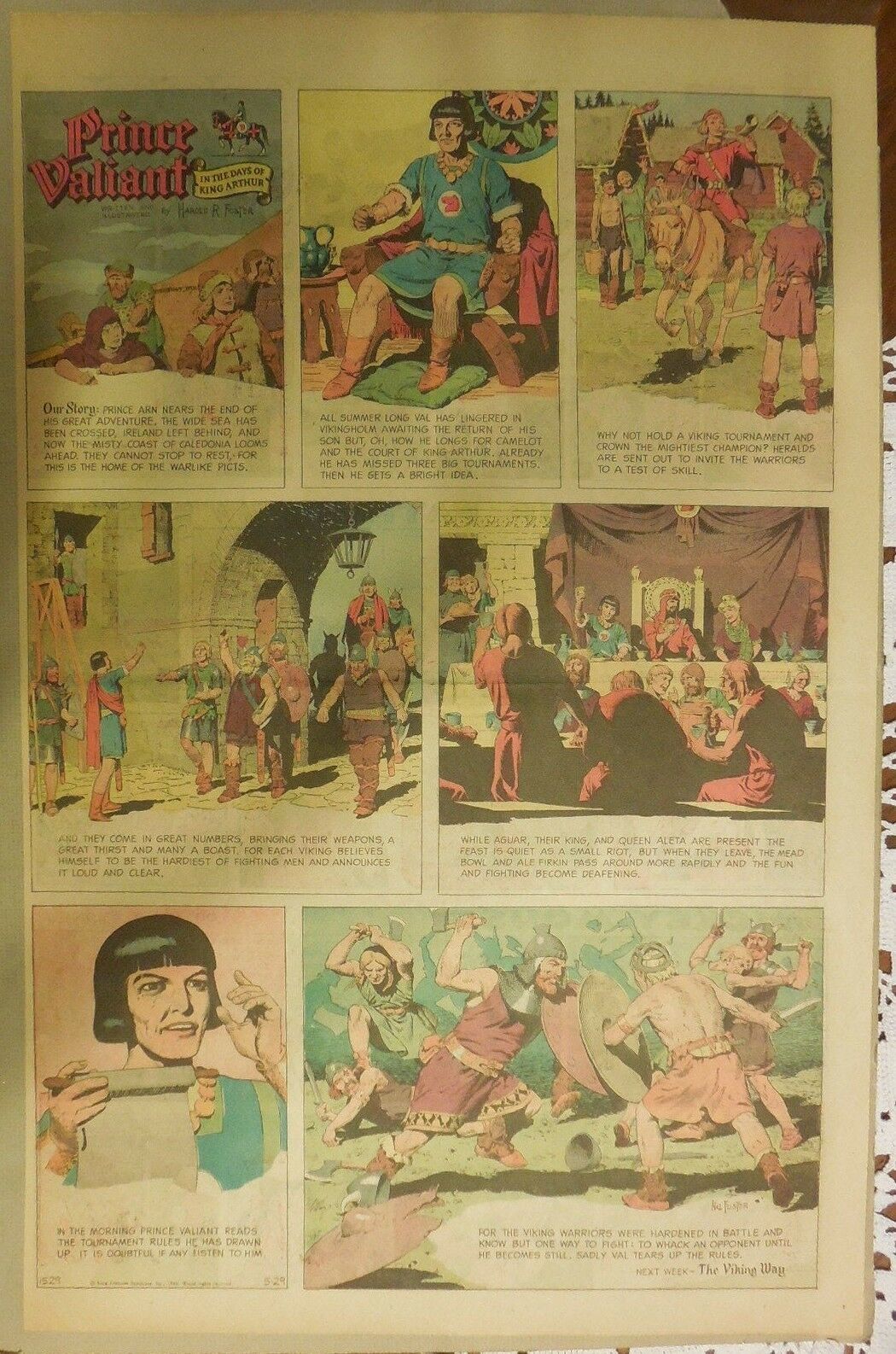 Prince Valiant Sunday by Hal Foster from 5/29/1966 Rare Full Page