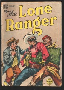 Lone Ranger #15 1949-Dell-Tonto-Silver & Young Hawk appear-Indian warrior bac...