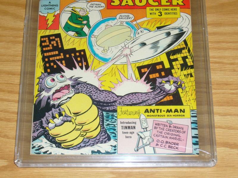 Fatman the Human Flying Saucer #1 PGX 9.0 silver age lightning comics 1967