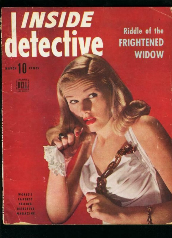 INSIDE DETECTIVE MARCH 1946-GOOD GIRL ART-TRUE CRIME- G