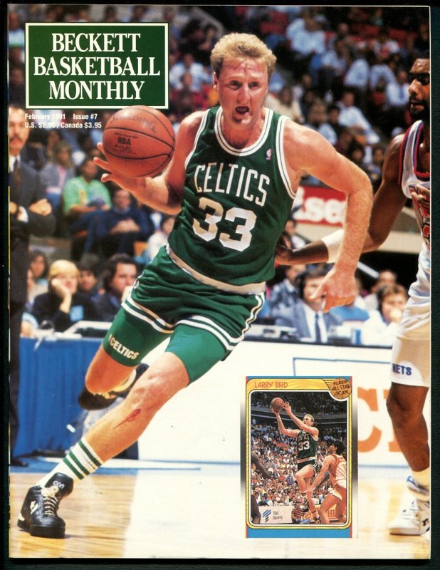 Beckett Basketball Monthly #7 ( NM )  Larry Bird / February 1991