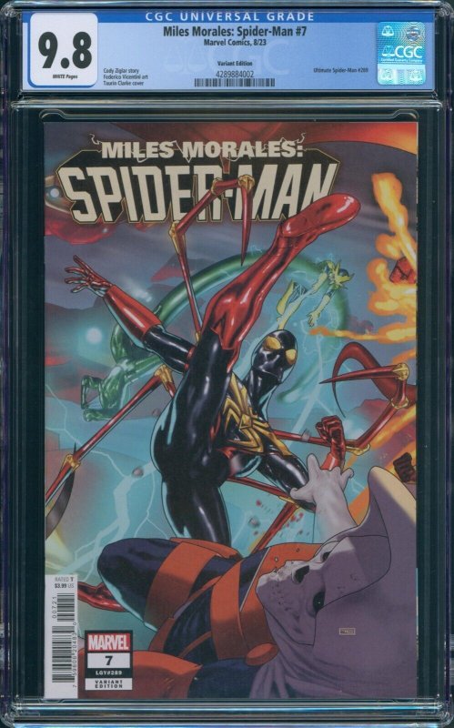 Miles Morales Spider-Man #7 CGC 9.8 1st Armored Suit Key Marvel 2023 Clarke Var