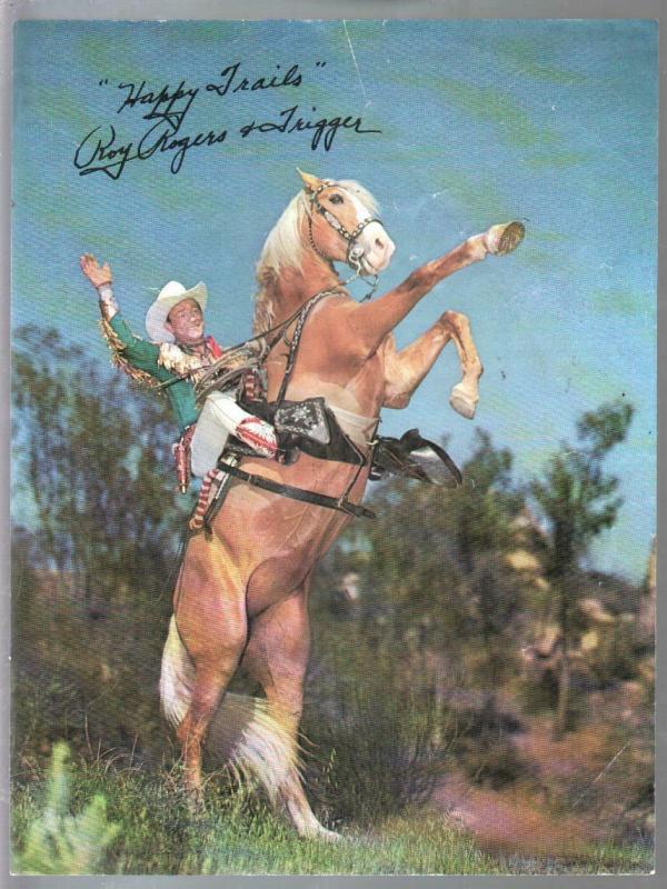 Roy Rogers & Trigger Pin-Up Print 1950's-Happy Trails-VG