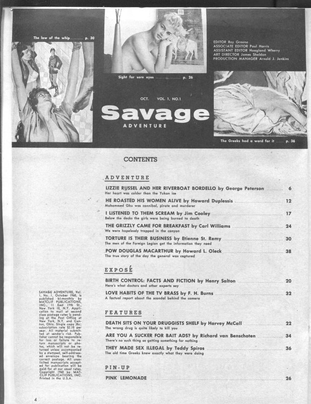 Savage Adventure #1 10/1960-1st issue-female torture art-cheesecake-FN
