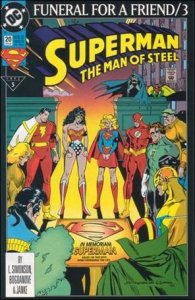 Superman: The Man of Steel 20-A Yellow & Purple Logo Cover FN