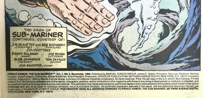 PRINCE NAMOR THE SUB-MARINER Comic Issue 3 — 1984 Marvel Universe Fine+ 32 Pages 
