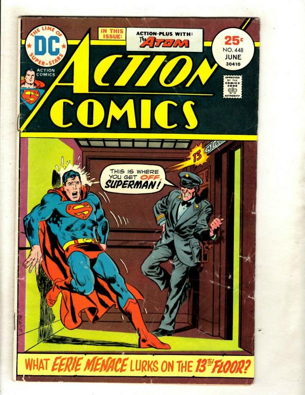 Lot Of 6 Action Comics Feat. Superman # 443 444 445 446 447 448 Batman Flash GK5