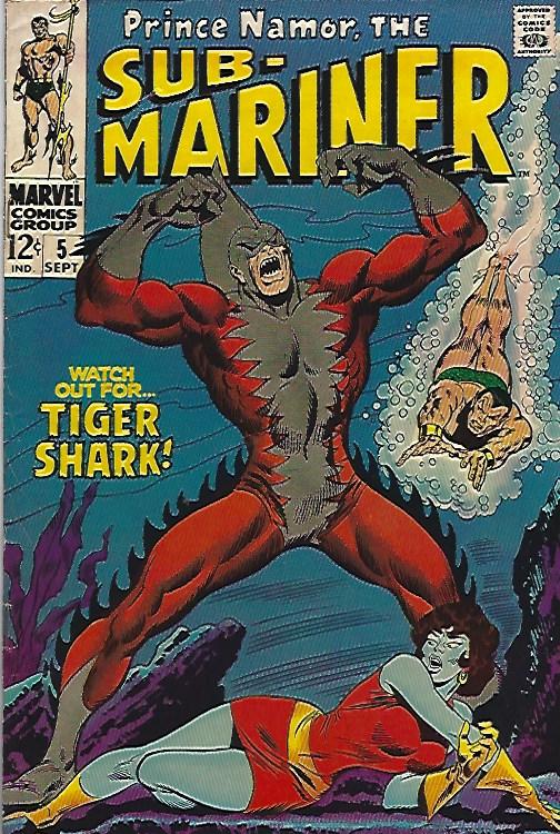 SUB MARINER #5 FIRST TIGER SHARK VG+ $15.00