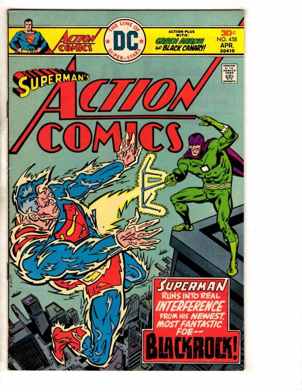 Lot Of 4 Action Comics Feat. Superman DC Comic Books # 455 458 459 461 J268