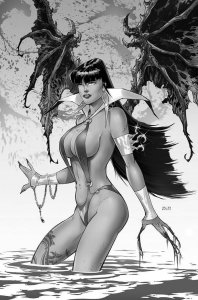 Vampirella #19 1:15 RB White B&W Virgin FOC Variant Dynamite 2021 EB116