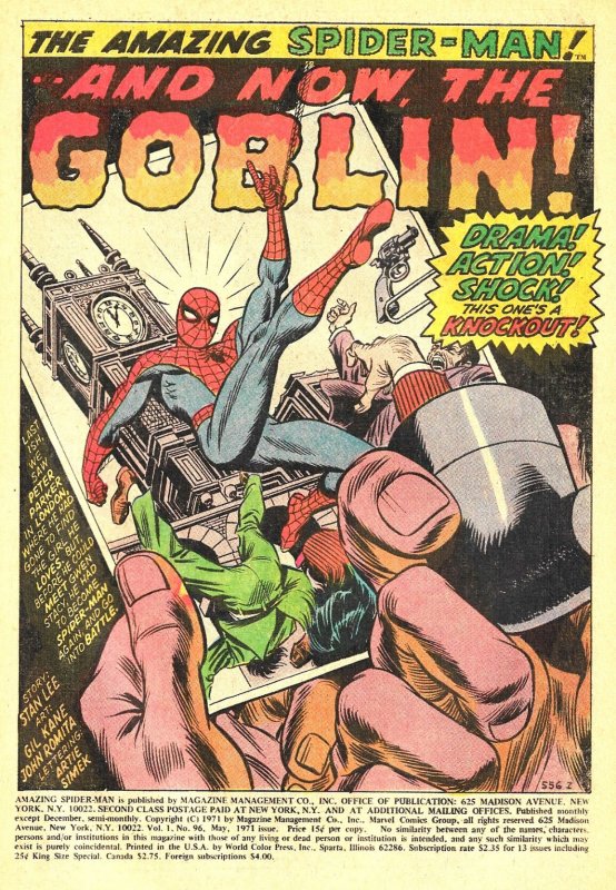 AMAZING SPIDER-MAN #96 (May1971) 8.5 VF+ GREEN GOBLIN! Gil Kane!! John Romita!!