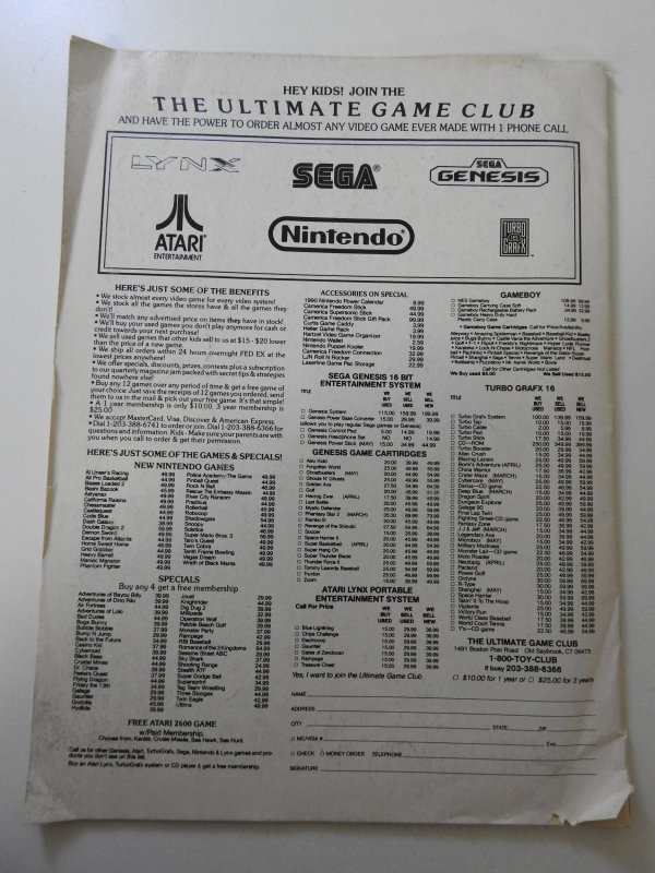 The Punisher Magazine #10 (1990) VG- Condition 1 in spine split