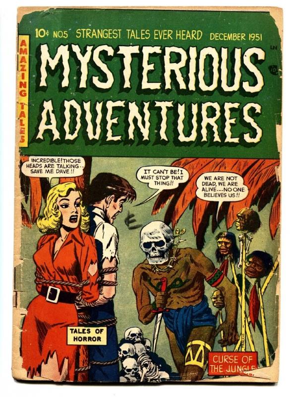 MYSTERIOUS ADVENTURES #5 comic book 1951-Weird menace-VIOLENT-PRE-CODE HORROR