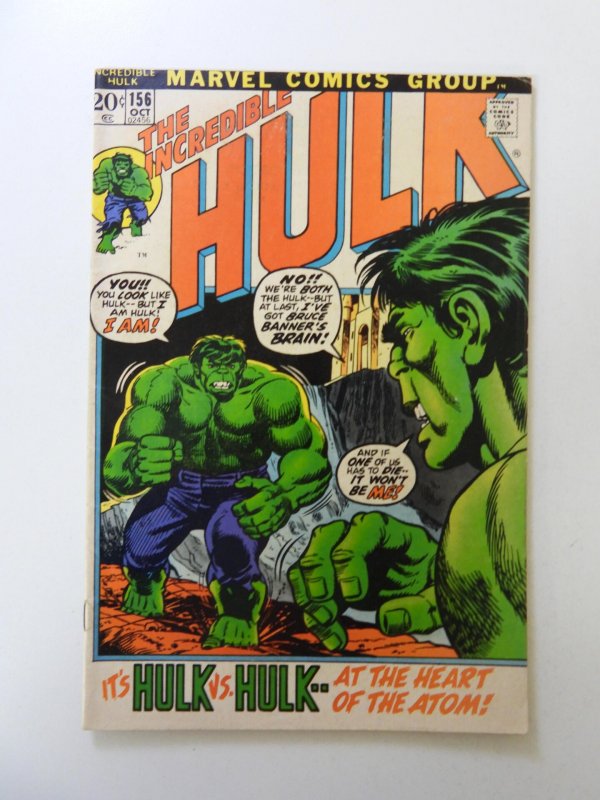 The Incredible Hulk #156 (1972) FN- condition