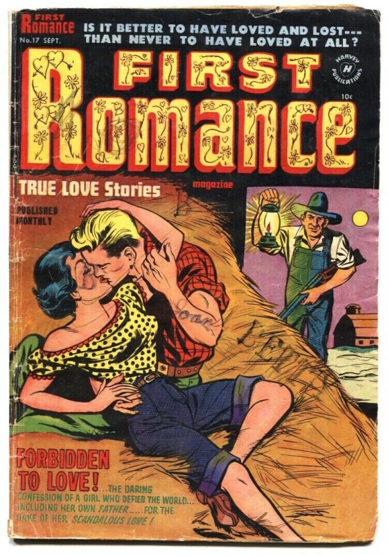 First Romance #17 1952- Forbidden Love!- Great cover vg-