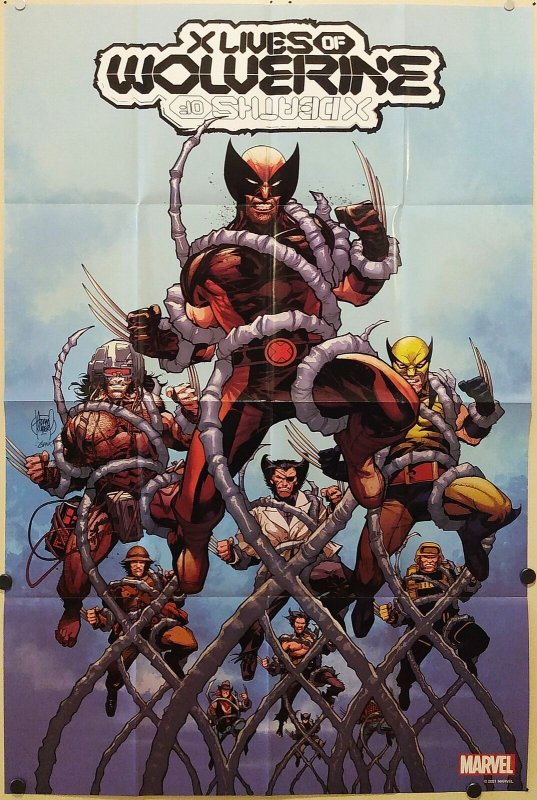 X Lives Of Wolverine #1 Kubert Folded Promo Poster 2022 (24x36) New! [FP356] 