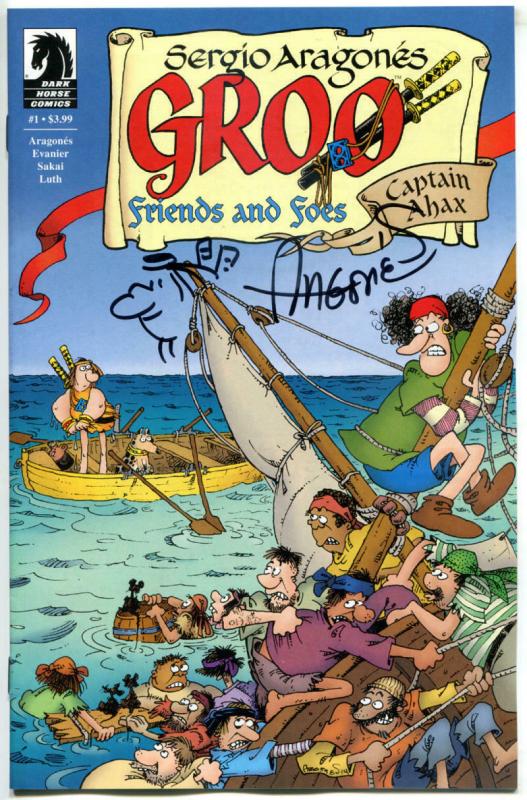 Sergio Aragones - GROO FRIENDS & FOES #1 2 3 4 5-8,  11-12, NM, Signed w/ remark