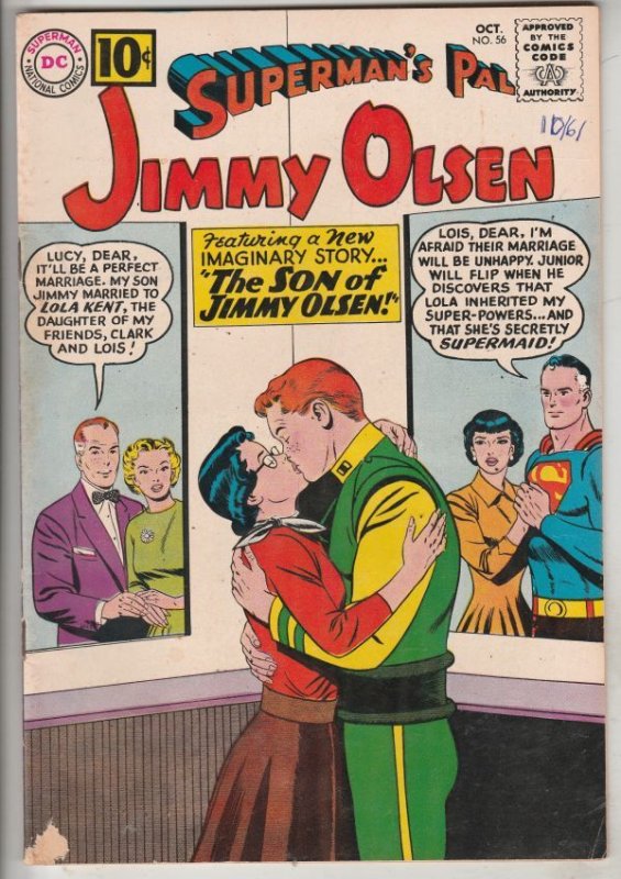 Jimmy Olsen, Superman's Pal  #56 (Oct-61) FN+ Mid-High-Grade Jimmy Olsen