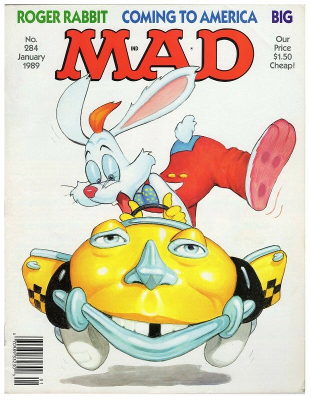 ORIGINAL Vintage 1989 Mad Magazine #284 Roger Rabbit Coming to America Big