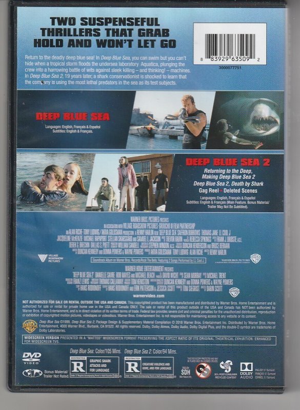 Deep Blue Sea 2 Movie Collection(Pre Used)