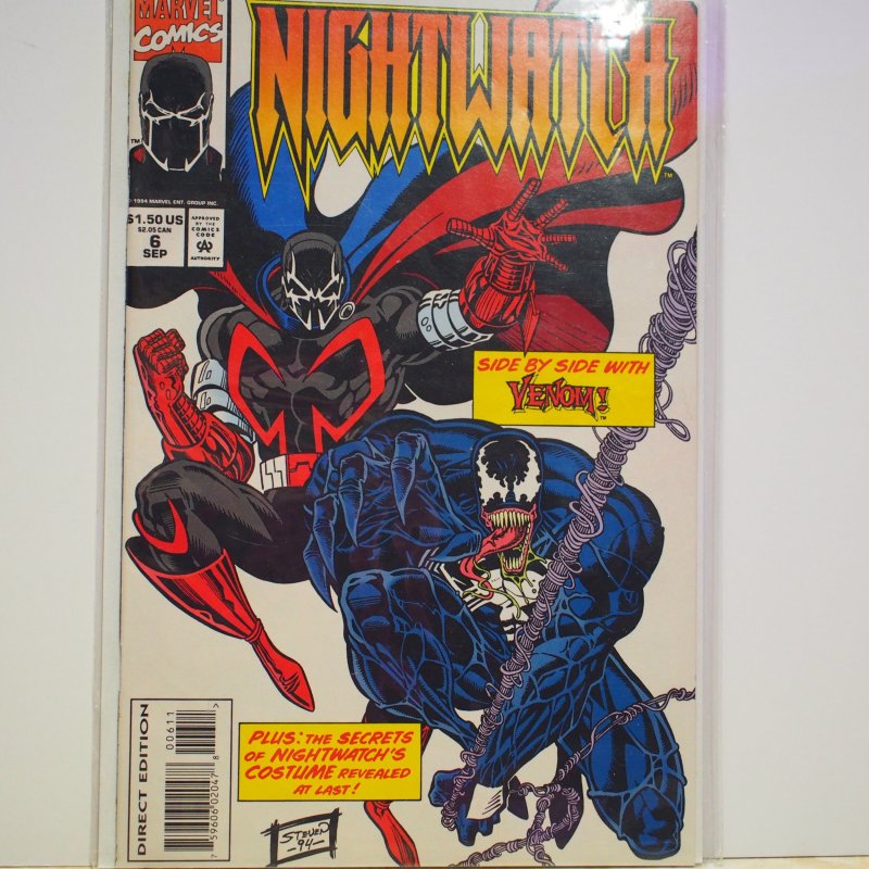 Nightwatch #6 (1994) Near Mint. Unread. Side by Side with Venom!