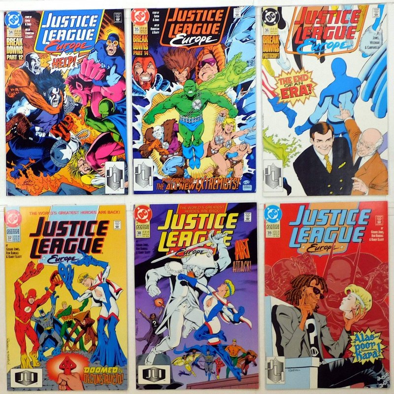 Justice League Europe Lot 6 #34, 35, 36, 37, 38, 39 1992 DC 1st Print Comics
