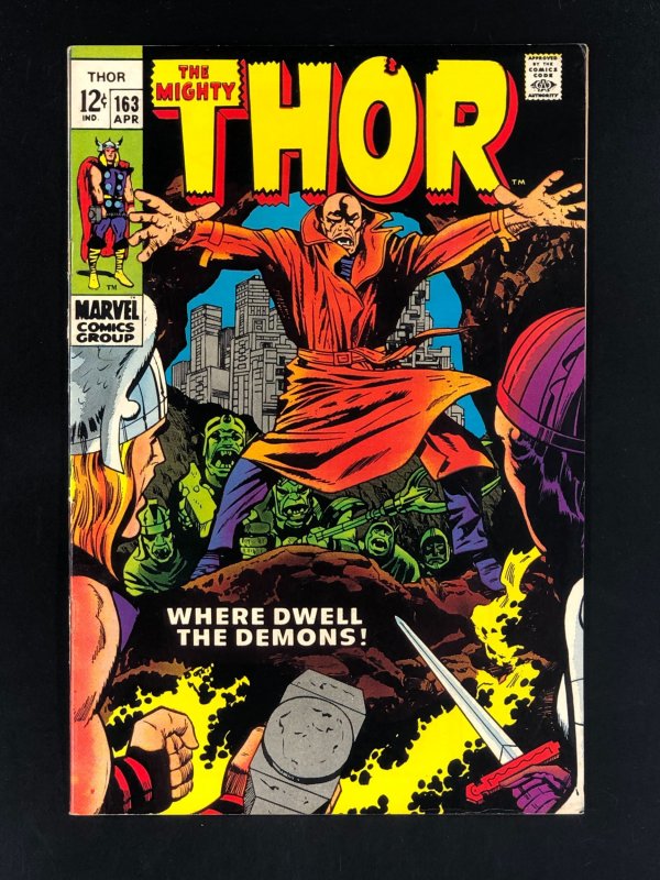 The Mighty Thor #163 (1969) VF Pluto Appearance 2nd Cameo App Of Him (Warlock)