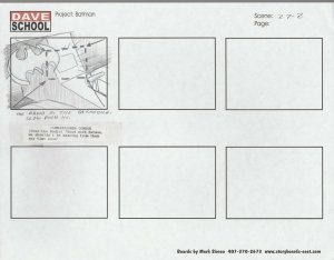 2004 LEGO BATMAN Storyboard Art by Mark Simon VF 8.0 Batmobile Radio Scene 27-2