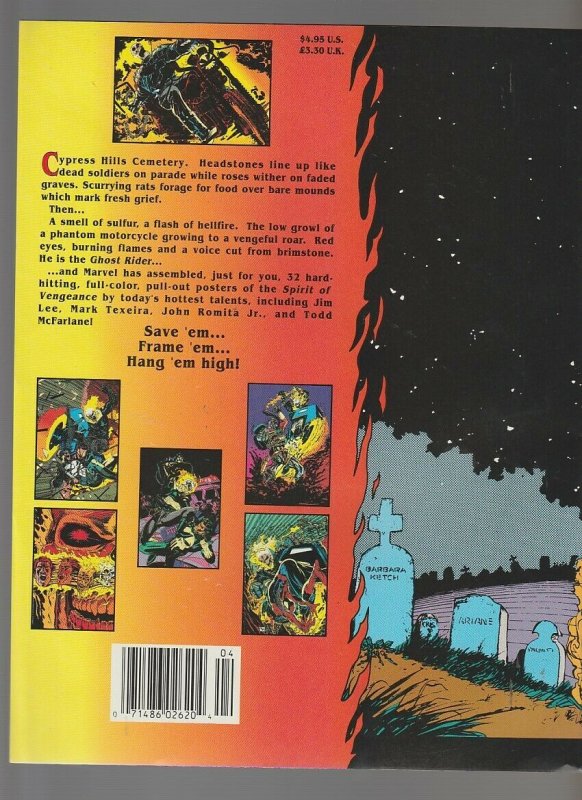 1992 GHOST RIDER Poster Magazine FVF 7.0 Texeira / McFarlane / Saltares / Janson