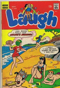 Laugh #210 ORIGINAL Vintage 1968 Archie Comics Good Girl Art Bikini Cover