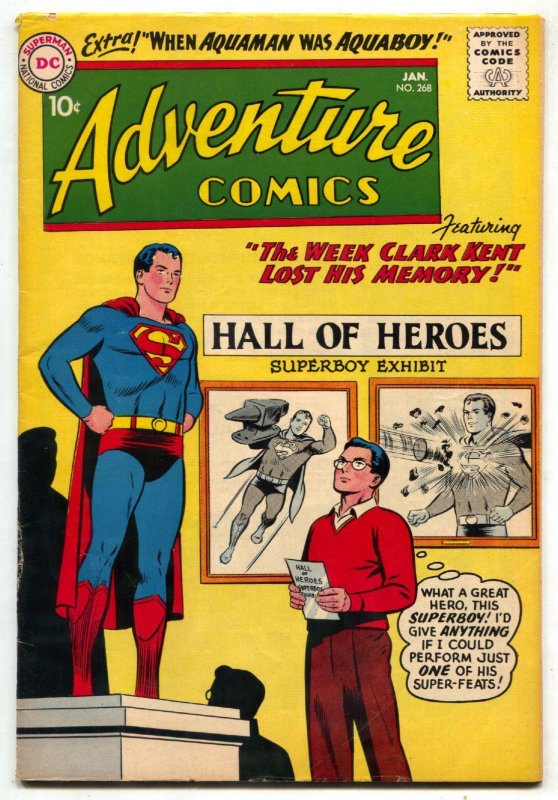 Adventure Comics #268 1960- Superboy- Aquaman- Green Arrow FN-