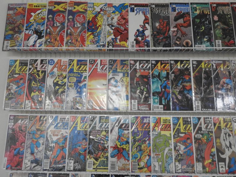 Huge Lot 140+ Comics W/ Superman, Spider-Man, X-Force+ Avg VF- Condition!!