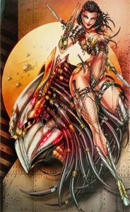 White Widow #3 Alien Cosplay Jamie Tyndall “METAL” Variant NM.