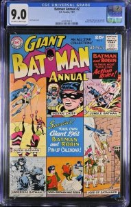 BATMAN ANNUAL #2 1961 DC COMICS CGC 9.0 CURT SWAN