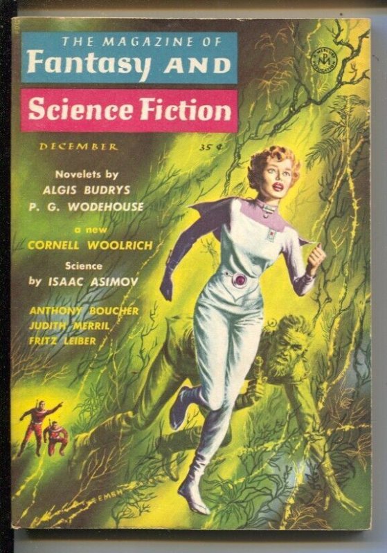 Magazine of Fantasy & Science Fiction 12/1958-Mercury-EMSH horror cover-Asimo...