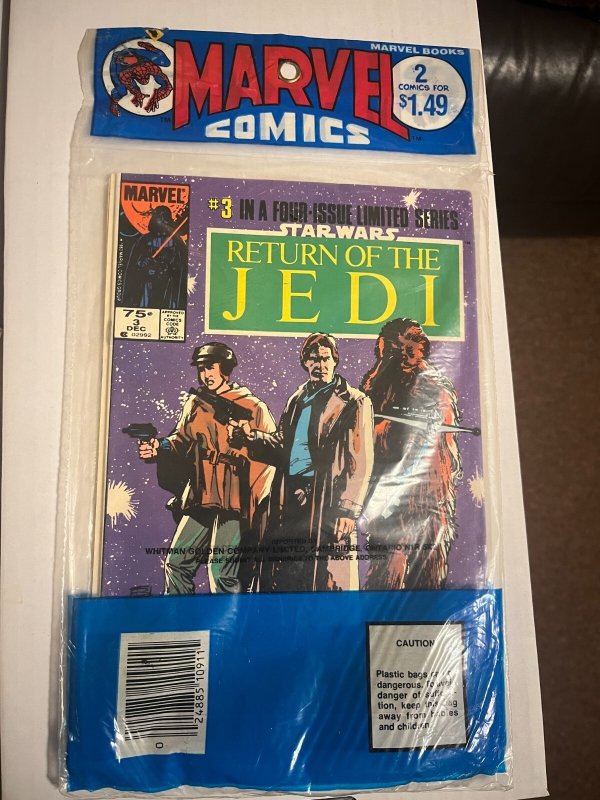 Star Wars Return of the Jedi Lot Complete Bagged Marvel Set of 1-4 Sealed 4 Pack