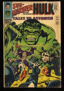 Tales To Astonish #81 GD 2.0 Sub-Mariner and the Hulk!
