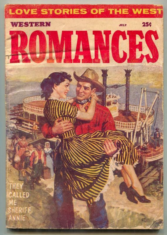 Western Romances Pulp July 1958- Rare late issue- Sheriff Annie