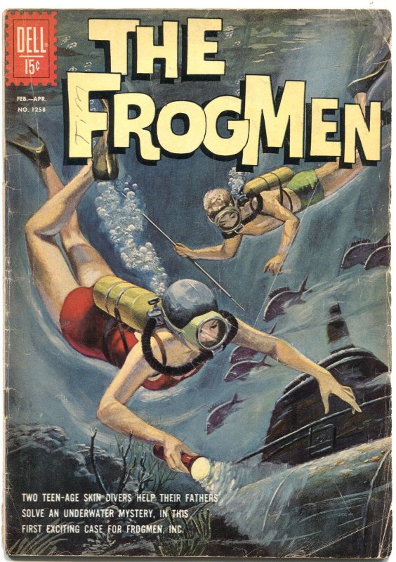 FROGMEN #1258--1962--GEORGE EVANS ART-FIRST ISSUE-DELL FOUR COLOR-UNDER WATER