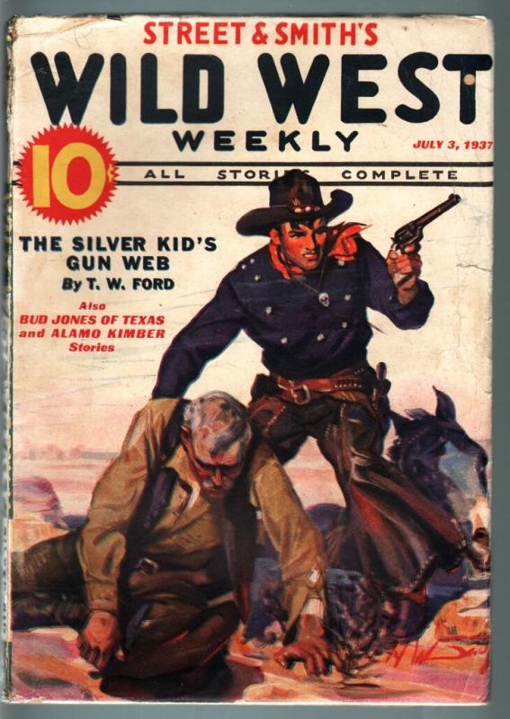 WILD WEST WEEKLY-7/3/1937-PULP-SILVER KID-ALAMO KIMBER VG