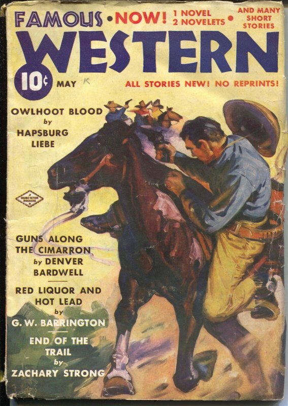 Famous Western 5/1938-Double Action-Tucson Kid-violent western pulp-VG/FN