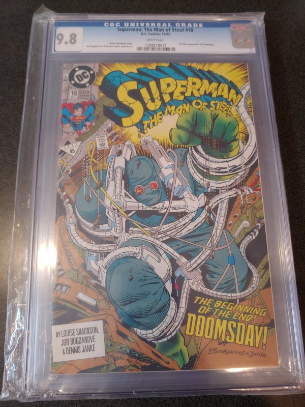 ​SUPERMAN: MAN OF STEEL #18 CGC 9.8 1ST FULL APPEARANCE OF DOOMSDAY