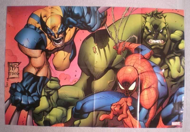 MARVEL Promo Poster, WOLVERINE, HULK, SPIDER-MAN, 2005, Unused