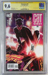 CATWOMAN #59 CGC SIGNED 9.6 ADAM HUGHES YELLOW LABEL (SLAB GRADE)