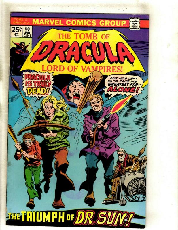 Lot Of 5 Tomb Of Dracula Marvel Comic Books # 40 41 42 43 44 VF Range RS1