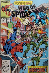 Web of Spider-Man #44 Newsstand 1988 Hulk (Mr. Fix it) & Warzone NM/Mint